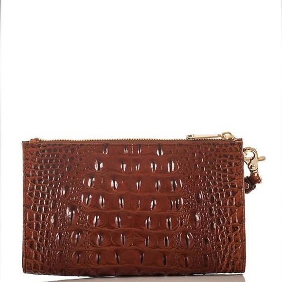 Nwot Brahmin Daisy-Pecan Melbourne Wristlet - Picture 2 of 9